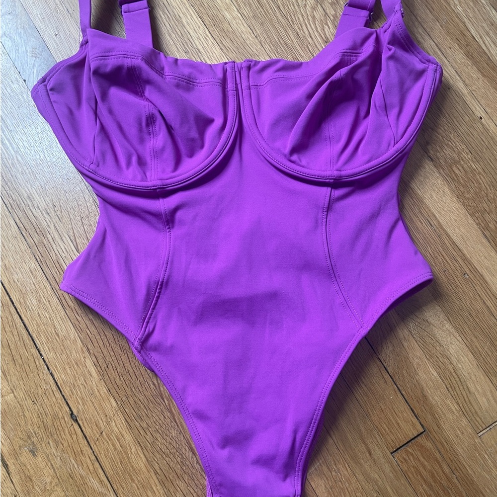 TA3 Purple One Piece Shaper Swimsuit - Picture 3 of 5
